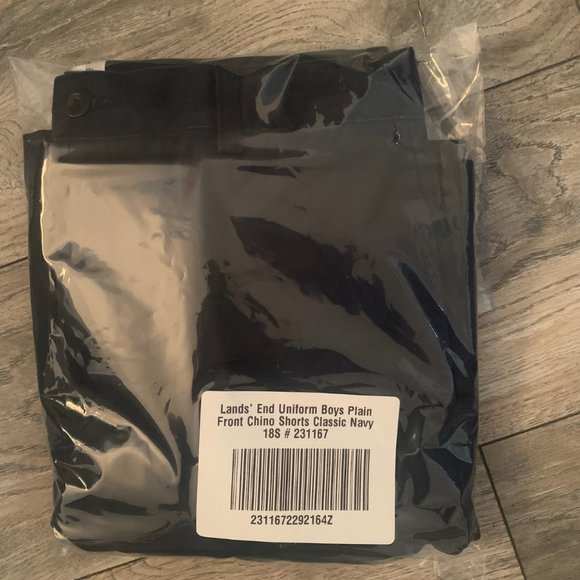 NWT LANDS'‎ END UNIFORM BOYS PLAIN FRONT CHINO SHORTS CLASSIC NAVY 6S, 12S, 18S - Picture 3 of 11